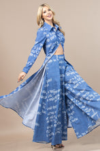 Milano Graffiti Print Collar Duster Dress Top