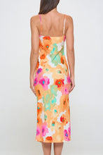 Floral V-Neckline Slip Midi Dress