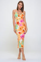 Floral V-Neckline Slip Midi Dress