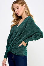 Emerald V Neck Lurex Twist Top