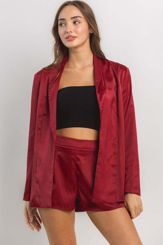 Burgundy Satin Set