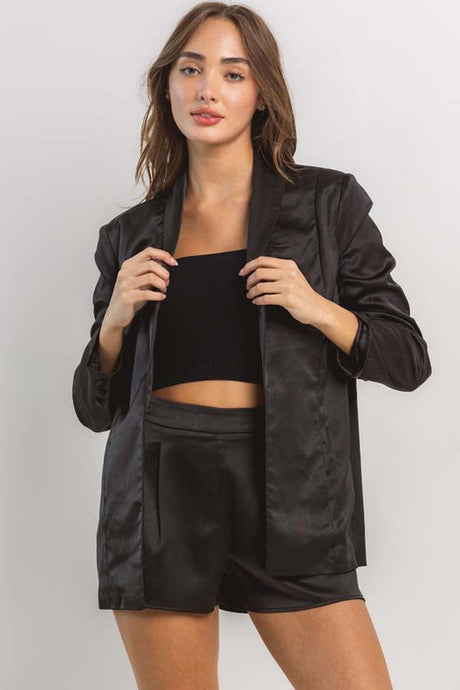 Black Satin Set