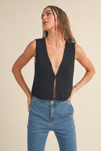 Black Hook & Eye Closer Vest Cardigan