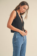 Black Hook & Eye Closer Vest Cardigan