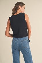 Black Hook & Eye Closer Vest Cardigan
