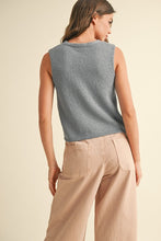 Salt/Pepper Hook & Eye Closer Vest Cardigan
