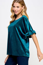 Teal Ruffled Sleeve Top