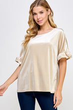 Champagne Ruffled Sleeve Top