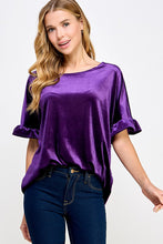 Plum Ruffled Sleeve Top