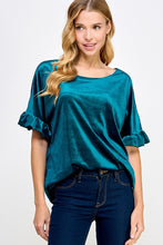 Teal Ruffled Sleeve Top