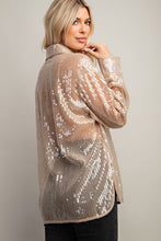 Taupe Solid Sequin Shirt