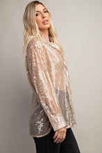 Taupe Solid Sequin Shirt