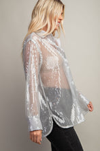 Grey Solid Sequin Shirt