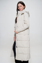 Cream Soccer Mom Long Puffer Coat