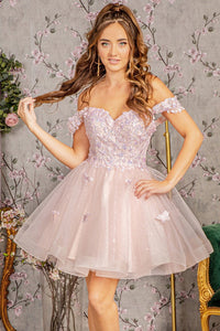 Blush Butterfly Lace/Embroidery Cocktail Dress
