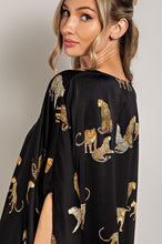 Black Leopard Print Dolman Blouse Top