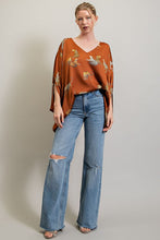 Brown Leopard Print Dolman Blouse Top