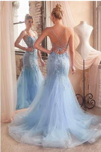 Sage Embellished Pastel Mermaid Dress