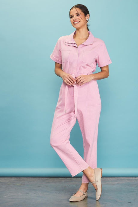 Fondant Pink Utility Jumpsuit
