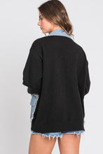 Black Denim Sweater Mix Jacket