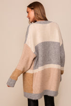 Beige/Grey Color Block Cardigan