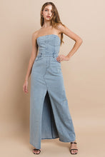 Lt Denim Tube Denim Maxi Dress