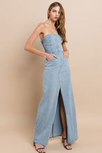 Lt Denim Tube Denim Maxi Dress