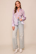 Lavender Organza Button Down Shirt