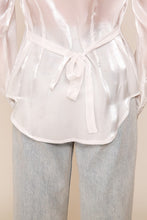 White Organza Button Down Shirt