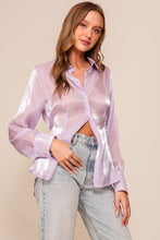 Lavender Organza Button Down Shirt