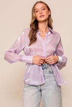 Lavender Organza Button Down Shirt