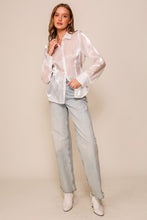 White Organza Button Down Shirt