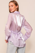 Lavender Organza Button Down Shirt