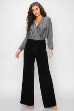Silver Gliler Wrap Jumpsuit With 3/4 Sleeves