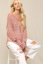 Clay Illusion V Front Pointelle Sweater