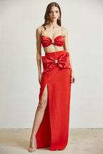 Red Bow Trim Detail Skirt Set