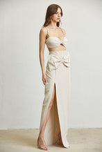 Champagne Bow Trim Corset Skirt Set