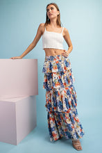Violet Floral Tiered Maxi Skirt