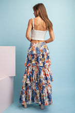Violet Floral Tiered Maxi Skirt