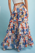 Violet Floral Tiered Maxi Skirt
