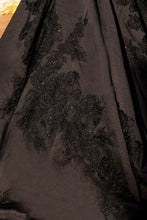 Black Spaghetti Straps A Line Ball Gown