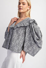 Black Floral And Ginham Print Button Down Top