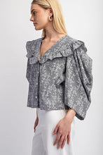 Black Floral And Ginham Print Button Down Top