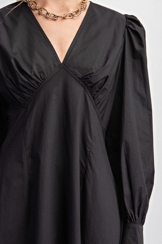 Black Empire Waist A-Line Midi Dress Aquarius Brand Black Empire Waist A-Line Midi Dress Aquarius Brand