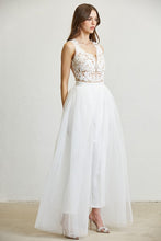 White Embroidered Mesh Tulle Jumpsuit