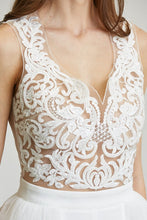 White Embroidered Mesh Tulle Jumpsuit