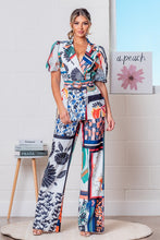 Orange Multi Double Breasted Floral Blazer w/ Pants Set
