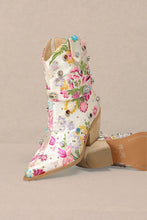 White Florence - Rhinestone Embellished Cowgirl Boots