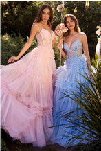 Pink Layered Tulle Ball Gown