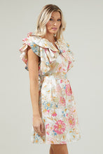 Off-White-Multi Day Lily Floral Ruffle Mini Dress